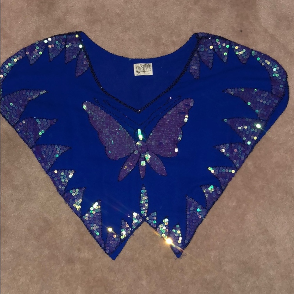 Free People sequined butterfly crop top